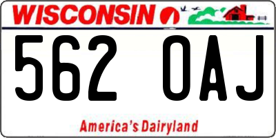 WI license plate 562OAJ