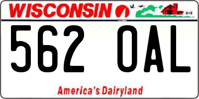 WI license plate 562OAL