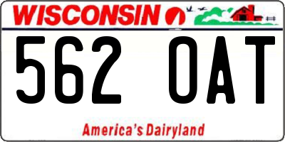 WI license plate 562OAT