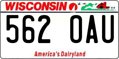 WI license plate 562OAU