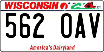 WI license plate 562OAV