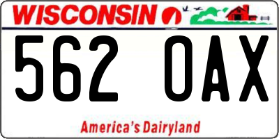WI license plate 562OAX