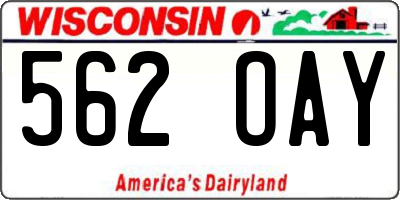 WI license plate 562OAY