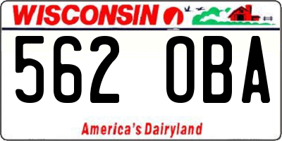 WI license plate 562OBA