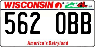WI license plate 562OBB