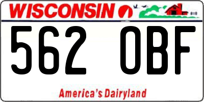 WI license plate 562OBF