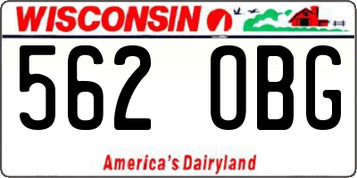WI license plate 562OBG