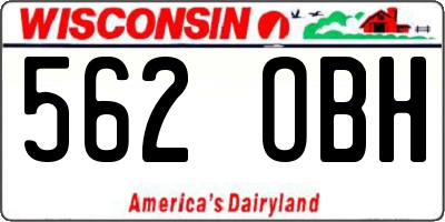 WI license plate 562OBH