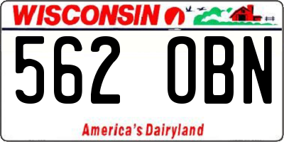 WI license plate 562OBN