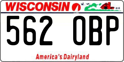 WI license plate 562OBP