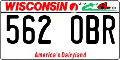 WI license plate 562OBR