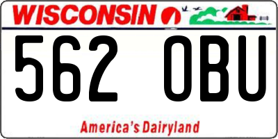 WI license plate 562OBU
