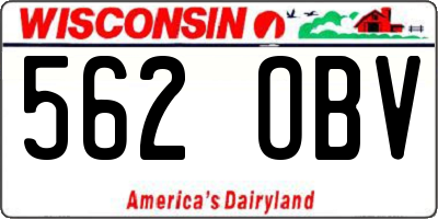 WI license plate 562OBV