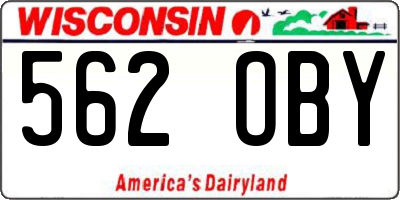 WI license plate 562OBY