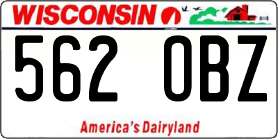 WI license plate 562OBZ