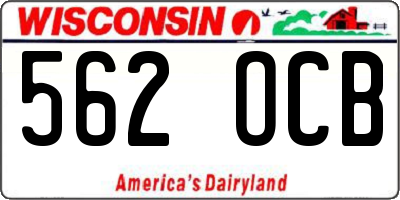 WI license plate 562OCB
