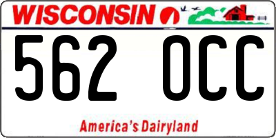 WI license plate 562OCC