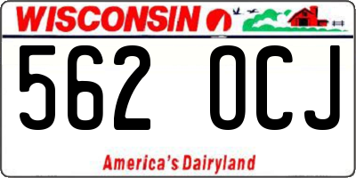 WI license plate 562OCJ