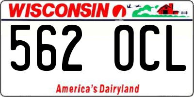 WI license plate 562OCL