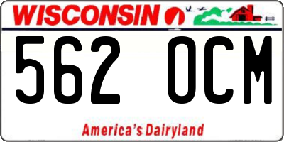 WI license plate 562OCM