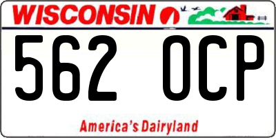 WI license plate 562OCP