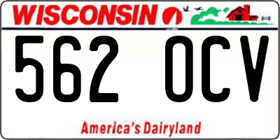 WI license plate 562OCV