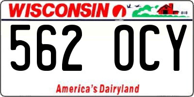 WI license plate 562OCY