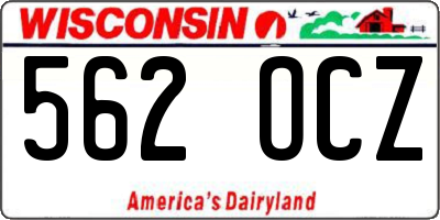WI license plate 562OCZ