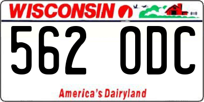 WI license plate 562ODC