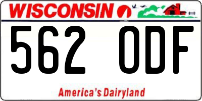 WI license plate 562ODF