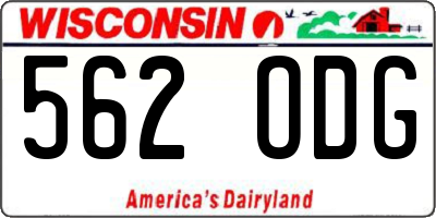 WI license plate 562ODG