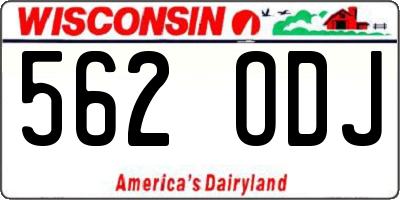 WI license plate 562ODJ