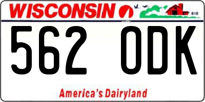 WI license plate 562ODK
