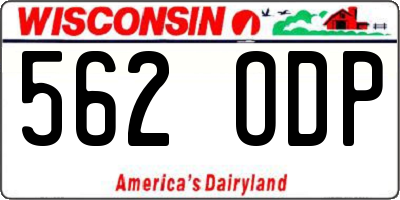 WI license plate 562ODP