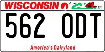 WI license plate 562ODT