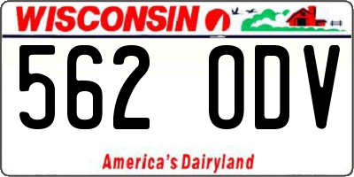 WI license plate 562ODV