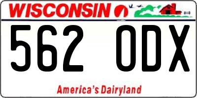 WI license plate 562ODX