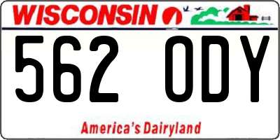 WI license plate 562ODY