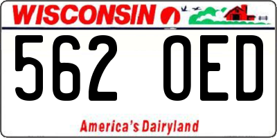 WI license plate 562OED