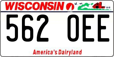 WI license plate 562OEE