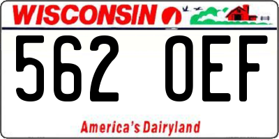 WI license plate 562OEF