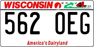 WI license plate 562OEG