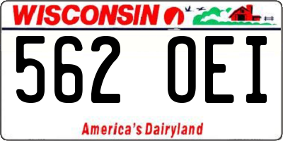 WI license plate 562OEI