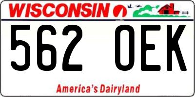WI license plate 562OEK