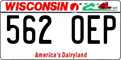 WI license plate 562OEP