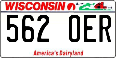 WI license plate 562OER