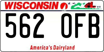 WI license plate 562OFB