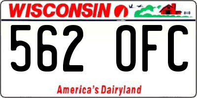 WI license plate 562OFC