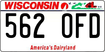 WI license plate 562OFD
