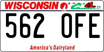 WI license plate 562OFE